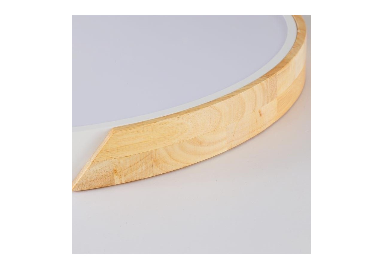 Plafonnier LED rond en bois 45W CCT diamètre 508x50mm - LN1632-CCT-B - Barcelona LED