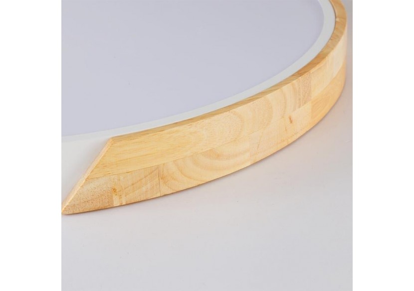 Plafonnier LED rond en bois 45W CCT diamètre 508x50mm - LN1632-CCT-B - Barcelona LED
