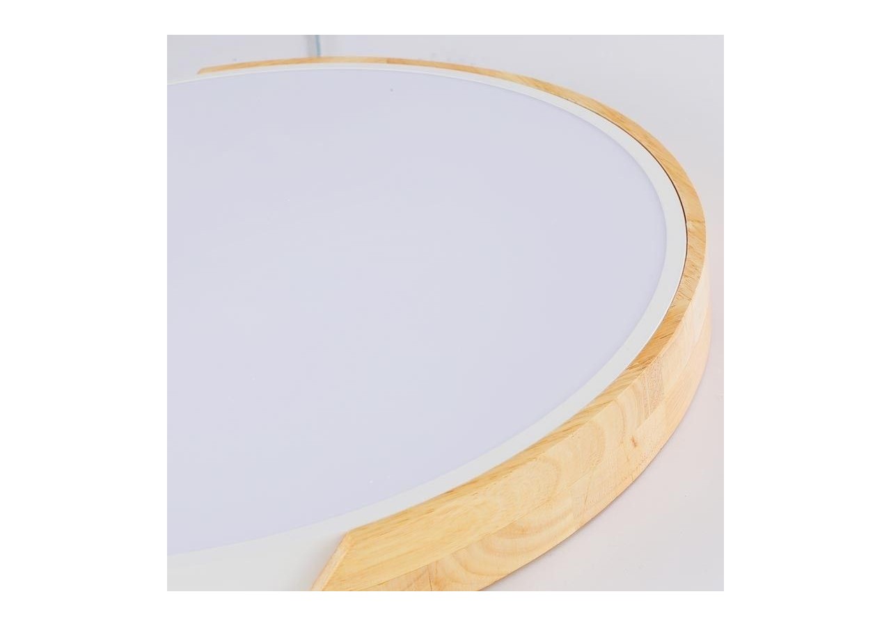 Plafonnier LED rond en bois 45W CCT diamètre 508x50mm - LN1632-CCT-B - Barcelona LED
