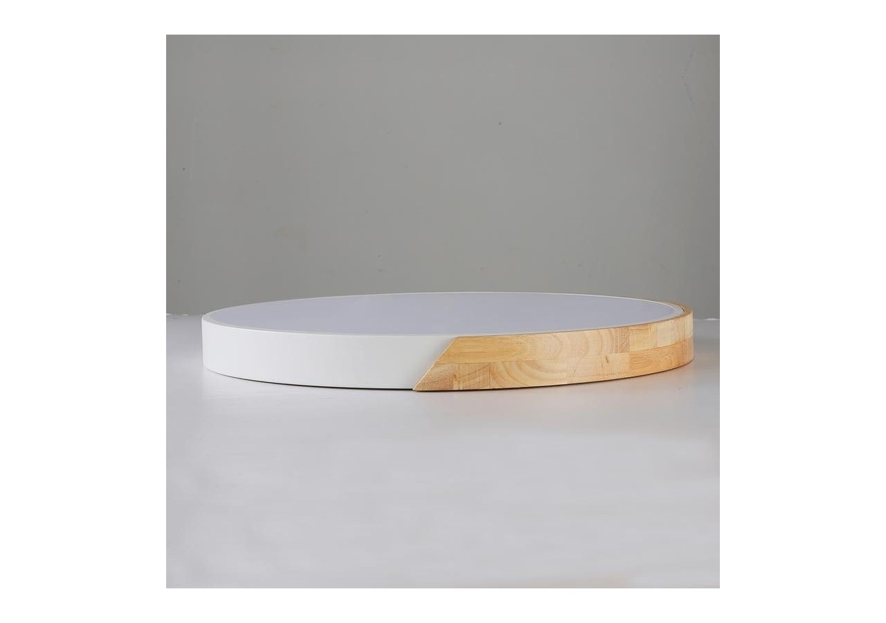 Plafonnier LED rond en bois 45W CCT diamètre 508x50mm - LN1632-CCT-B - Barcelona LED