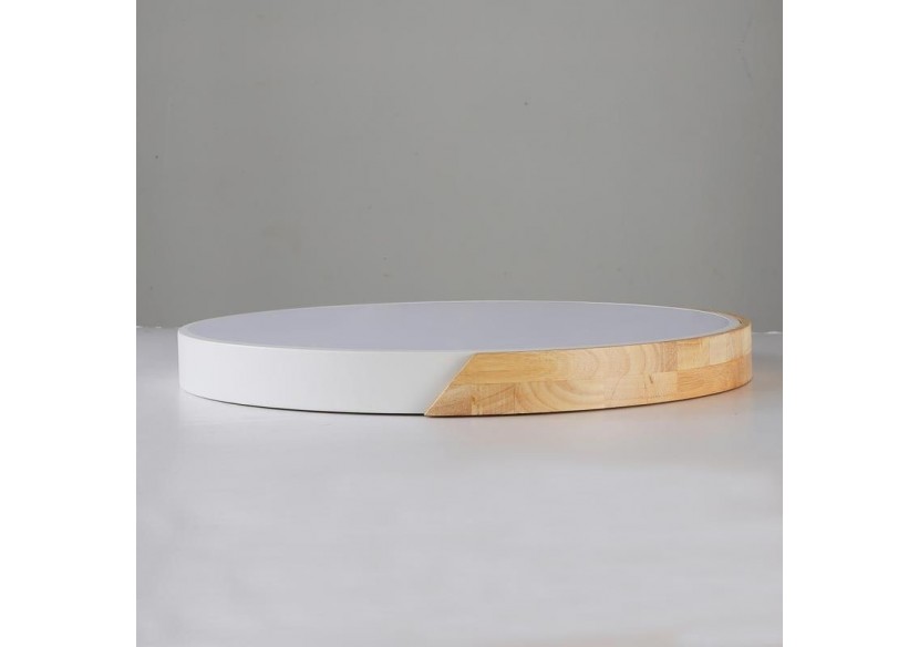 Plafonnier LED rond en bois 45W CCT diamètre 508x50mm - LN1632-CCT-B - Barcelona LED