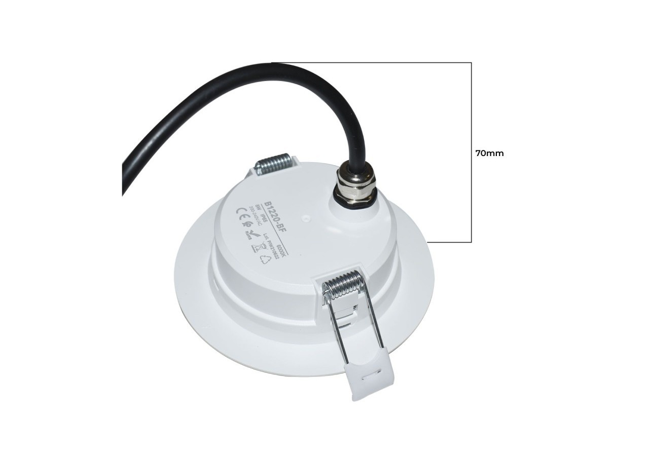Spot LED encastrable étanche - IP65 - 8W - Coupe diamètre 80-95mm - B1220-BF - Barcelona LED