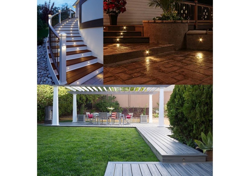 Kit 6 spots 0,3W 12V-DC diamètre 26x41mm IP67 + câbles + alimentation - BA50006-BC - Barcelona LED