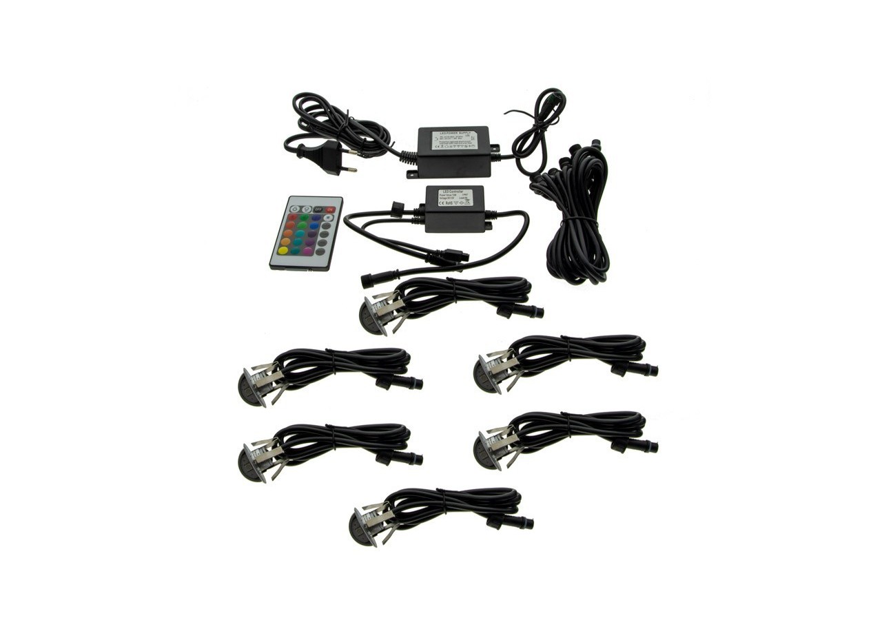 Kit balises escalier RGB IP67 diamètre 35x24mm - BA50008-RGB - Barcelona LED