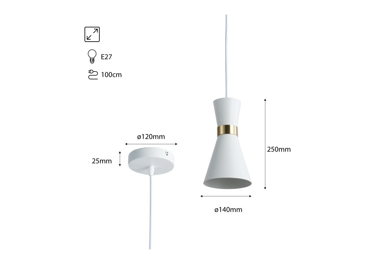 Suspension scandinave en métal "Marlon" - E27 - LN3010-BD - Barcelona LED