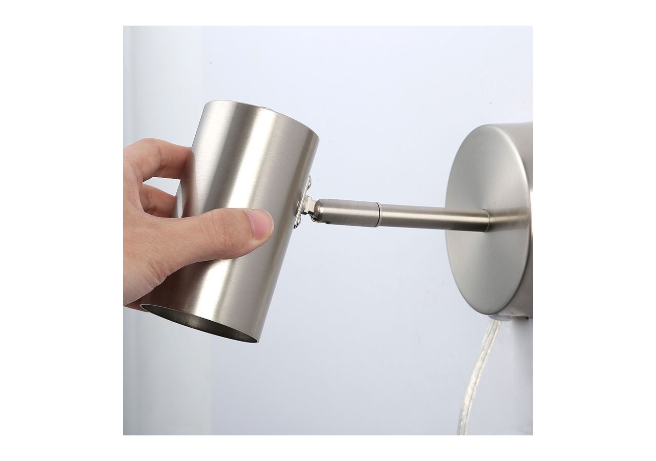 Applique murale d'intérieur orientable "Ben" avec câble et prise - E27 - L3065-EU-CR - Barcelona LED