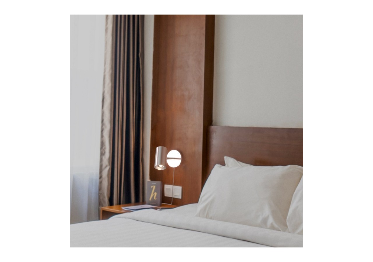 Applique murale d'intérieur orientable "Ben" avec câble et prise - E27 - L3065-EU-CR - Barcelona LED