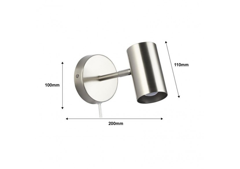 Applique murale d'intérieur orientable "Ben" avec câble et prise - E27 - L3065-EU-CR - Barcelona LED Applique murale d'intérieur orientable "Ben" avec câble et prise - E27 - L3065-EU-CR - Barcelona LED