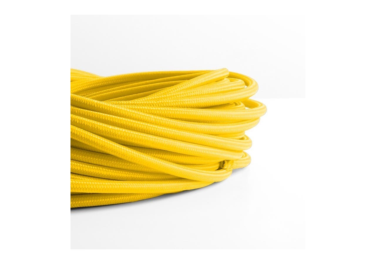 Câble rond enrobé de coton jaune - LN001-AM - Barcelona LED