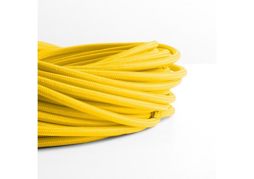 Câble rond enrobé de coton jaune - LN001-AM - Barcelona LED