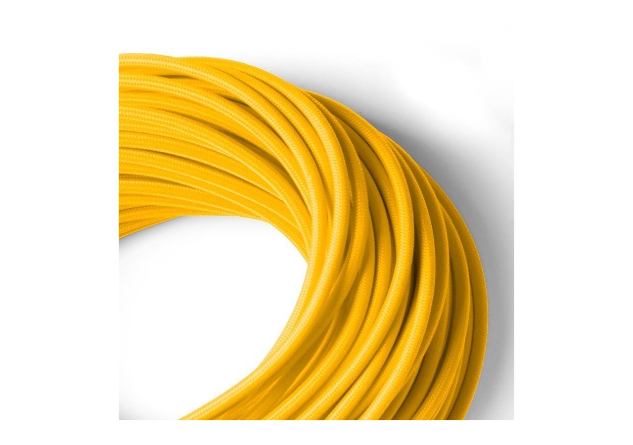 Câble rond enrobé de coton jaune - LN001-AM - Barcelona LED