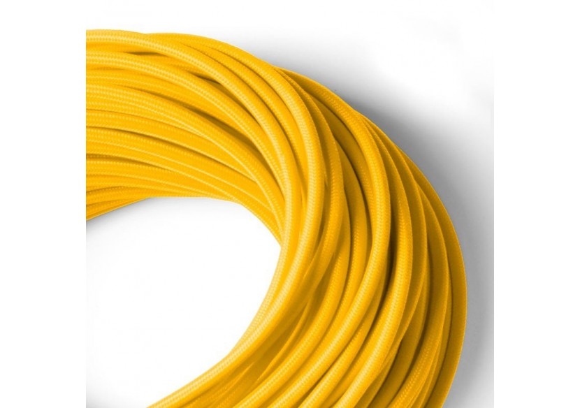 Câble rond enrobé de coton jaune - LN001-AM - Barcelona LED