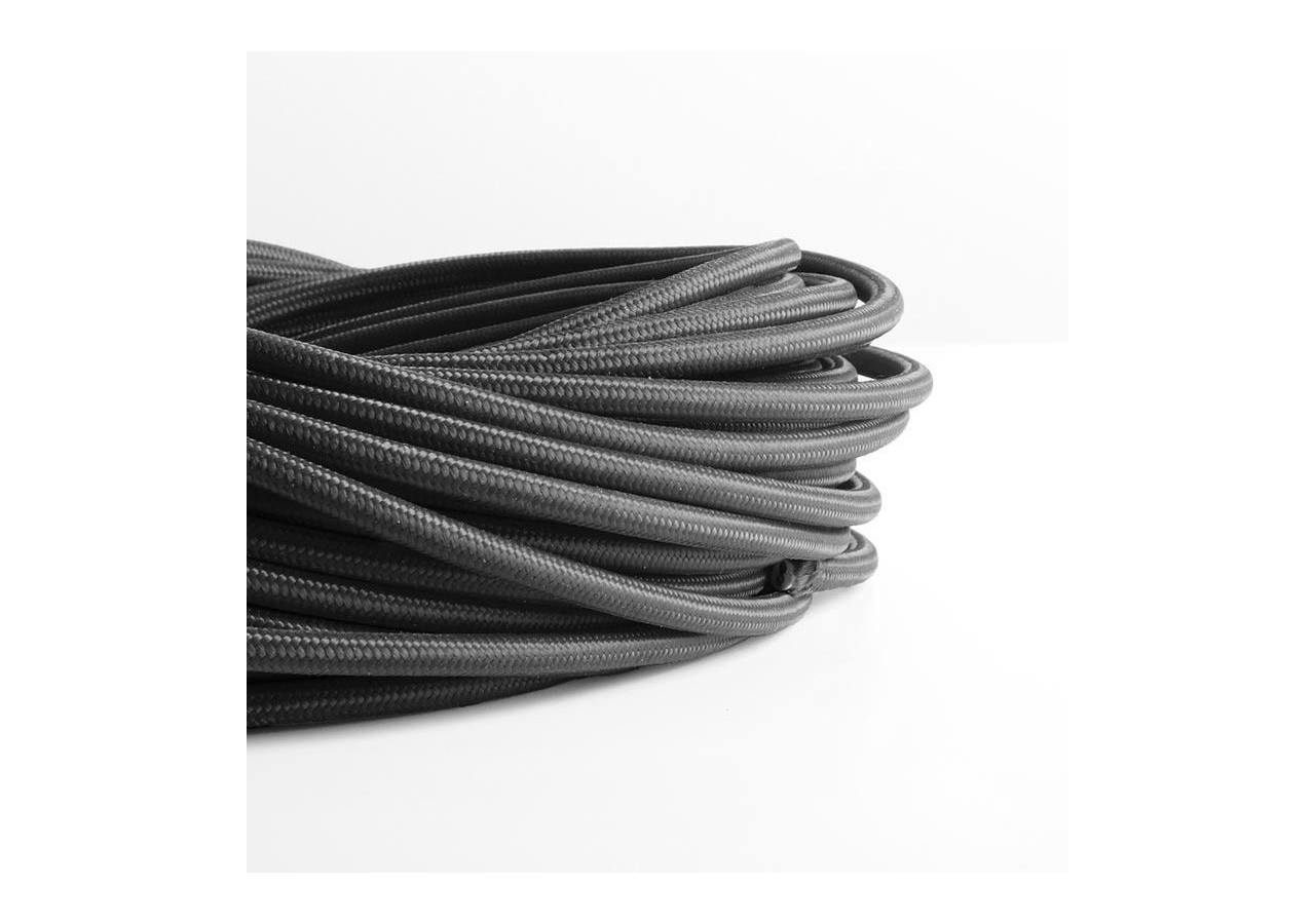 Câble rond enrobé de coton Noir - LN001-N - Barcelona LED