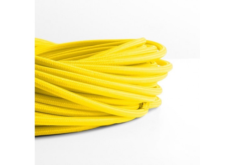 Câble rond enrobé de coton jaune agrume - LN001-AC - Barcelona LED