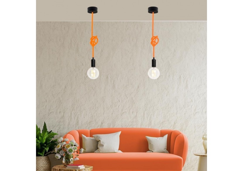 Câble rond enrobé de coton Orange Citrus - LN001-NF - Barcelona LED