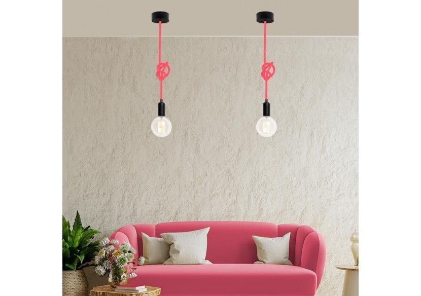 Câble rond enrobé de coton Citrus Coral - LN001-CF - Barcelona LED