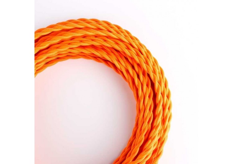 Câble tressé recouvert d'un tissu à effet soie de couleur orange - LN001-TN - Barcelona LED 2