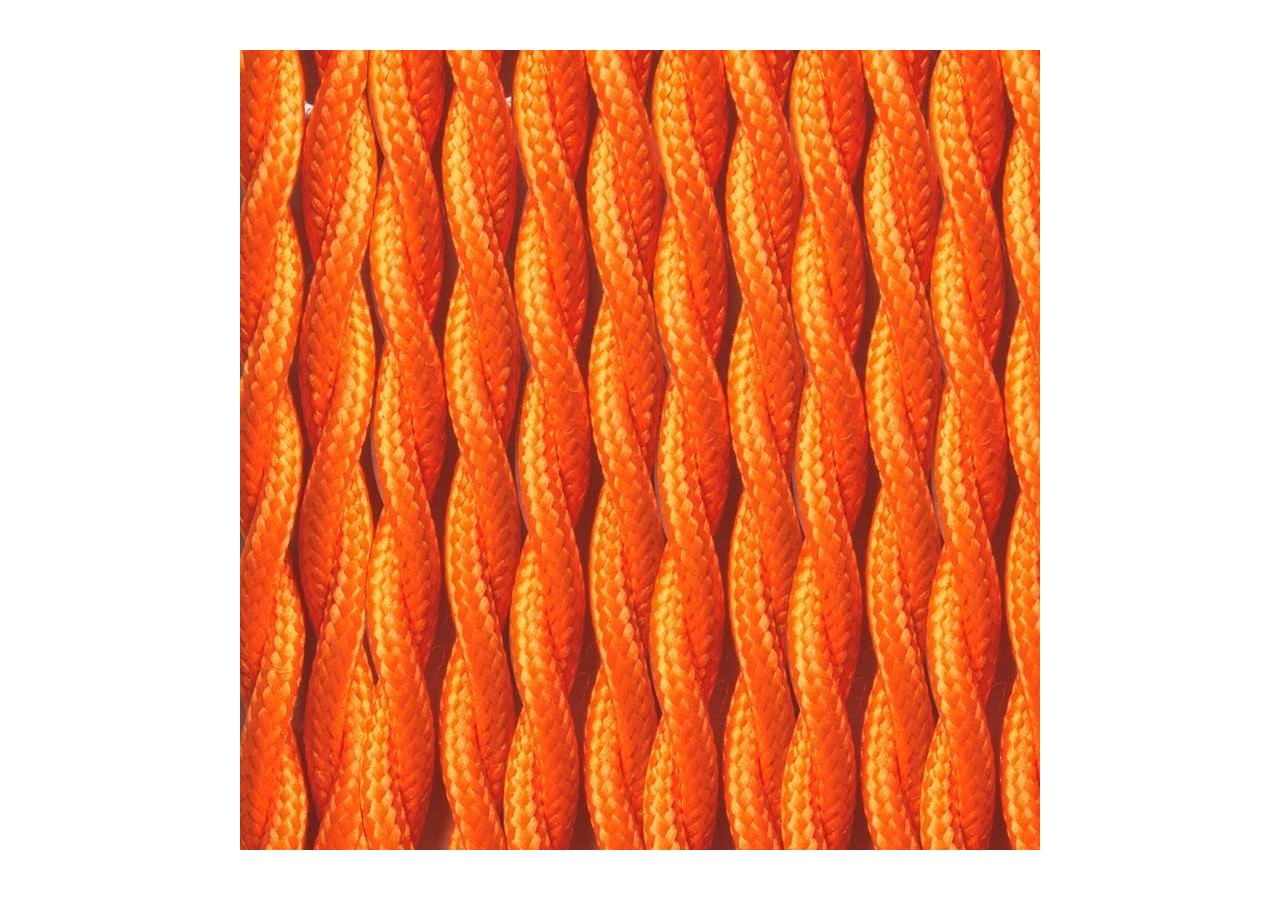 Câble tressé recouvert d'un tissu à effet soie de couleur orange - LN001-TN - Barcelona LED