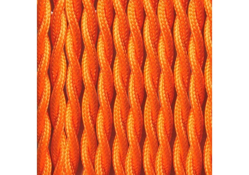 Câble tressé recouvert d'un tissu à effet soie de couleur orange - LN001-TN - Barcelona LED