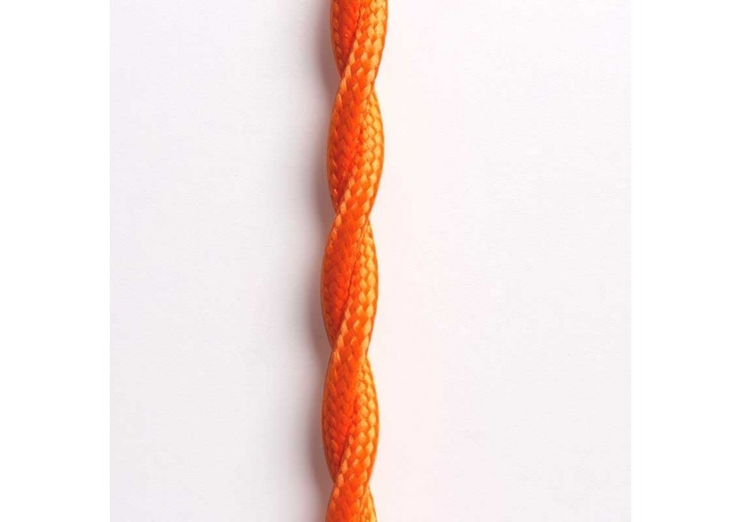 Câble tressé recouvert d'un tissu à effet soie de couleur orange - LN001-TN - Barcelona LED