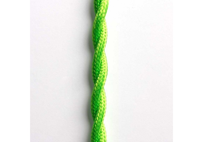 Câble tressé enrobé d'un tissu à effet soie de couleur vert citron - LN001-TVB - Barcelona LED
