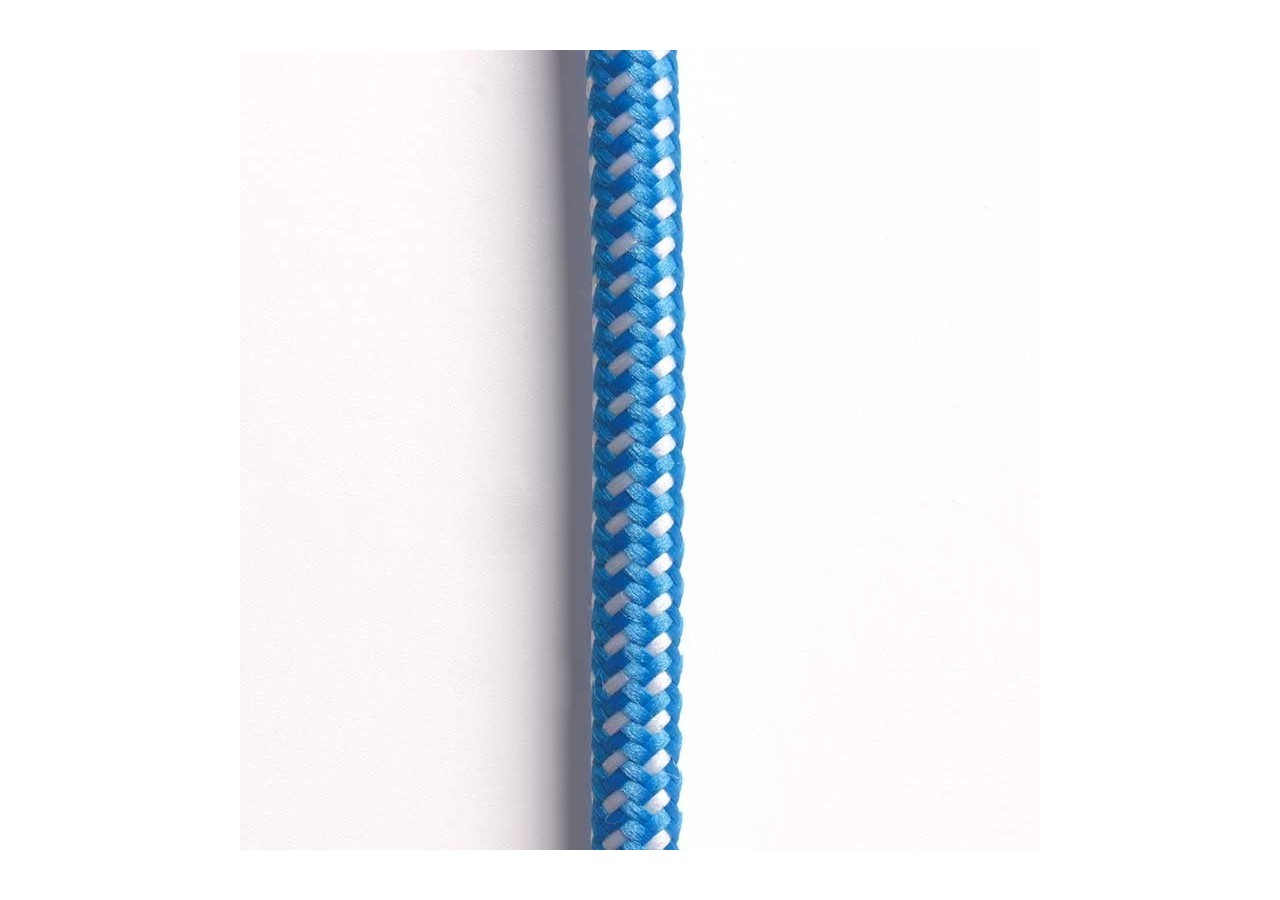 Câble électrique rond enrobé d'un tissu effet soie de couleur bleue et blanche - LN001-BA - Barcelona LED