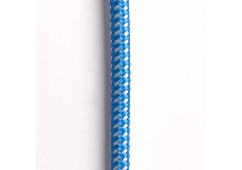 Câble électrique rond enrobé d'un tissu effet soie de couleur bleue et blanche - LN001-BA - Barcelona LED