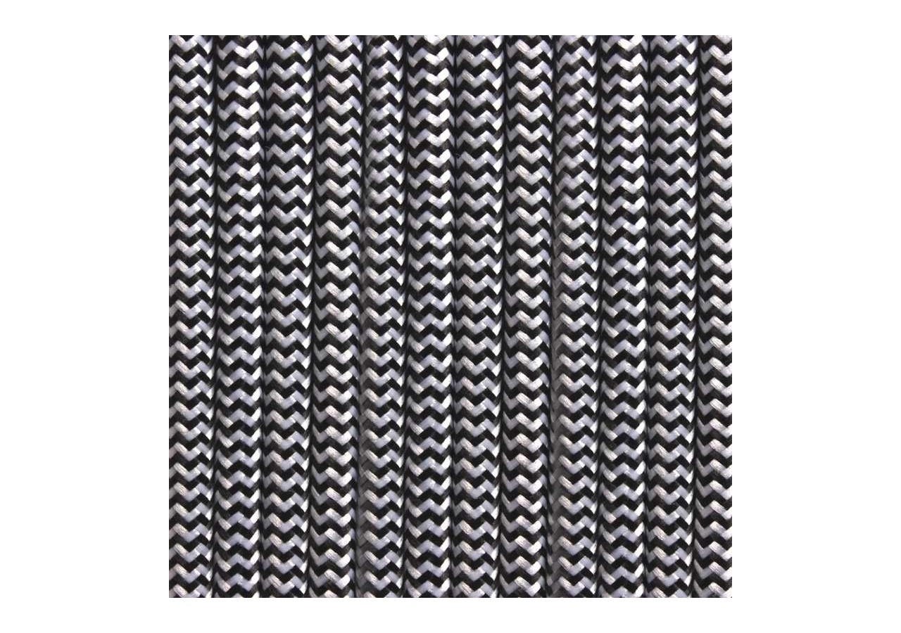 Câble électrique rond gainé effet soie ZigZag noir et blanc - LN001-ZBN - Barcelona LED