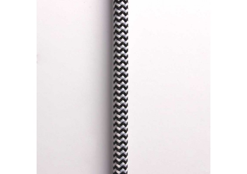 Câble électrique rond gainé effet soie ZigZag noir et blanc - LN001-ZBN - Barcelona LED
