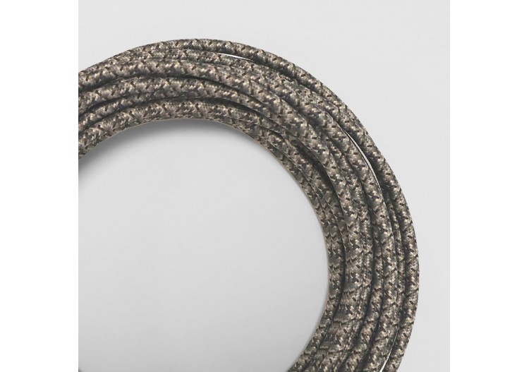 Câble électrique rond en coton enduit Onyx Tweed couleur noir - LV001-GT - Barcelona LED 2