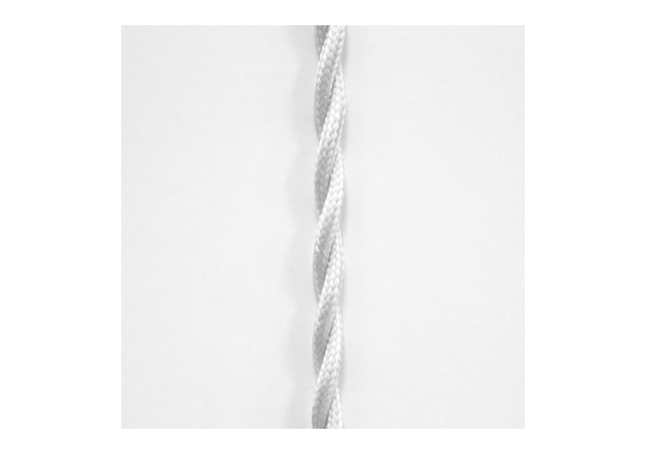Câble électrique tressé revêtu d'un tissu à effet soie couleur blanc - LV001-BL - Barcelona LED