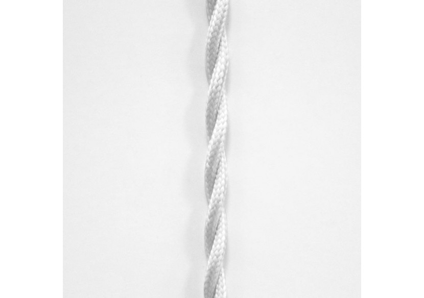 Câble électrique tressé revêtu d'un tissu à effet soie couleur blanc - LV001-BL - Barcelona LED