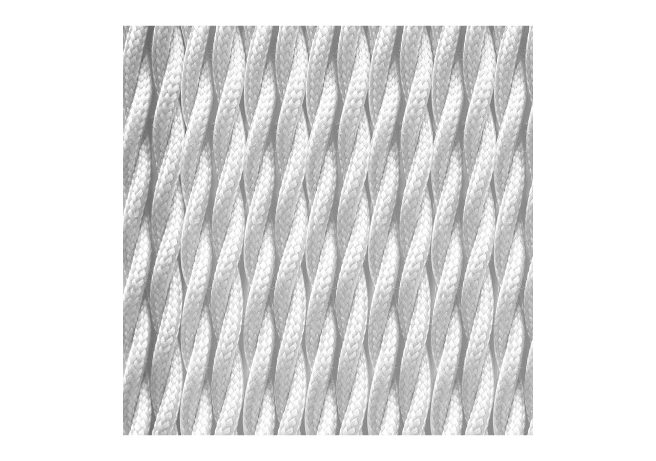 Câble électrique tressé revêtu d'un tissu à effet soie couleur blanc - LV001-BL - Barcelona LED