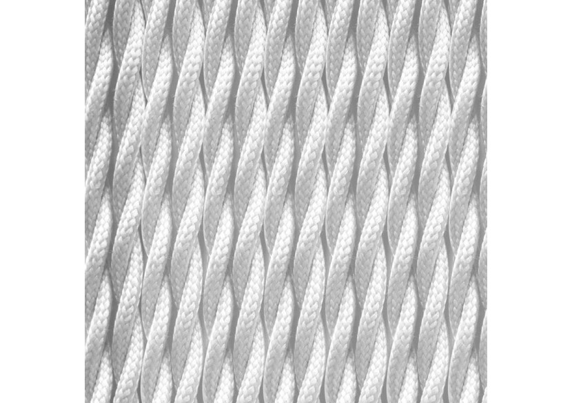Câble électrique tressé revêtu d'un tissu à effet soie couleur blanc - LV001-BL - Barcelona LED