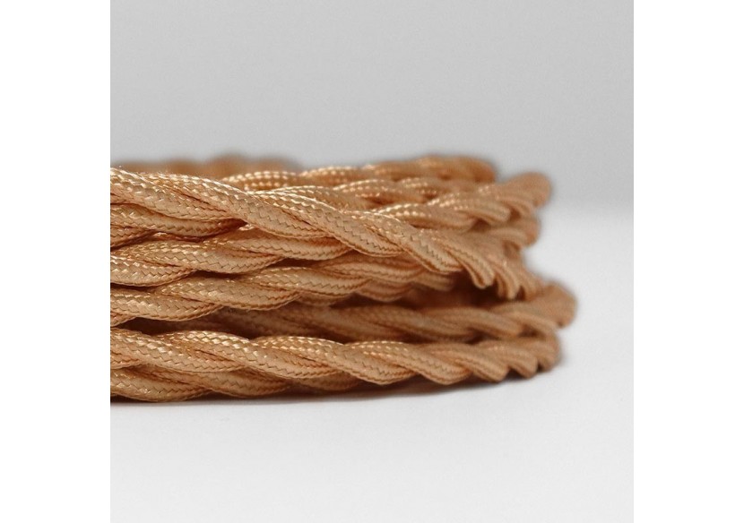 Câble électrique tressé en tissu effet soie Golden - LV001-DO - Barcelona LED