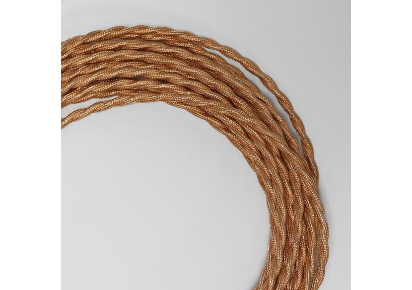 Câble électrique tressé en tissu effet soie Golden - LV001-DO - Barcelona LED