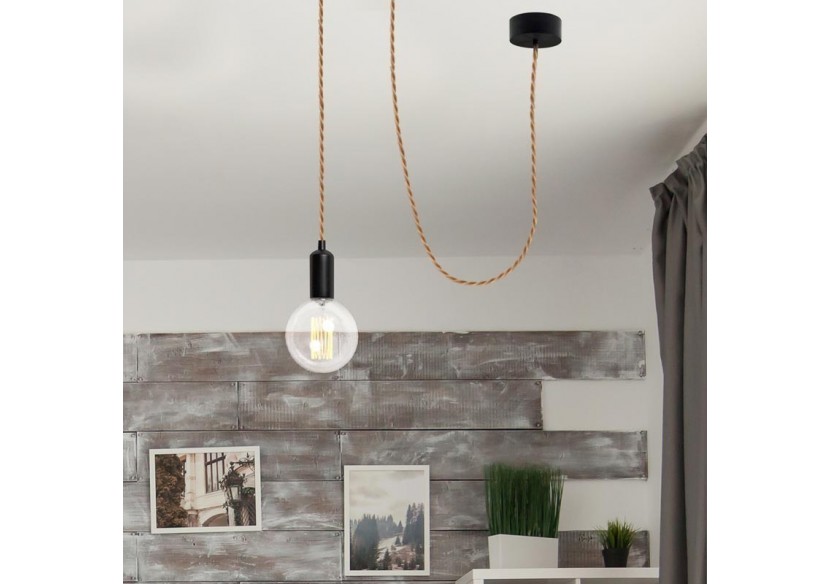 Câble électrique tressé en tissu effet soie Golden - LV001-DO - Barcelona LED