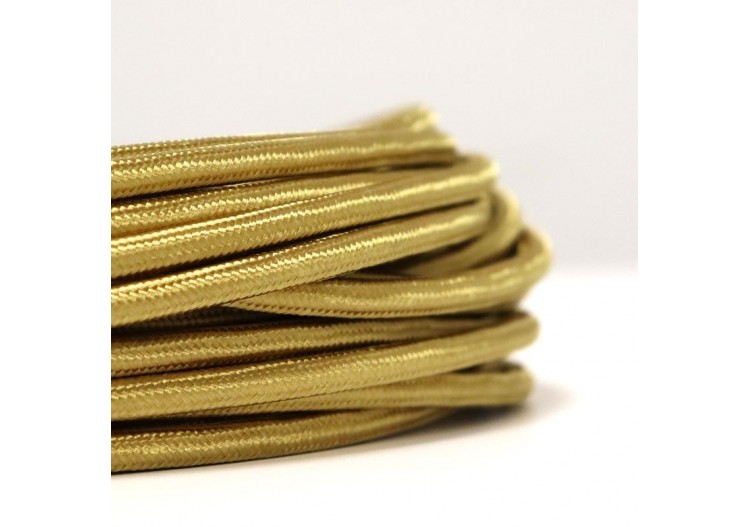 Câble électrique rond en tissu effet soie Laiton - LV001-LT - Barcelona LED