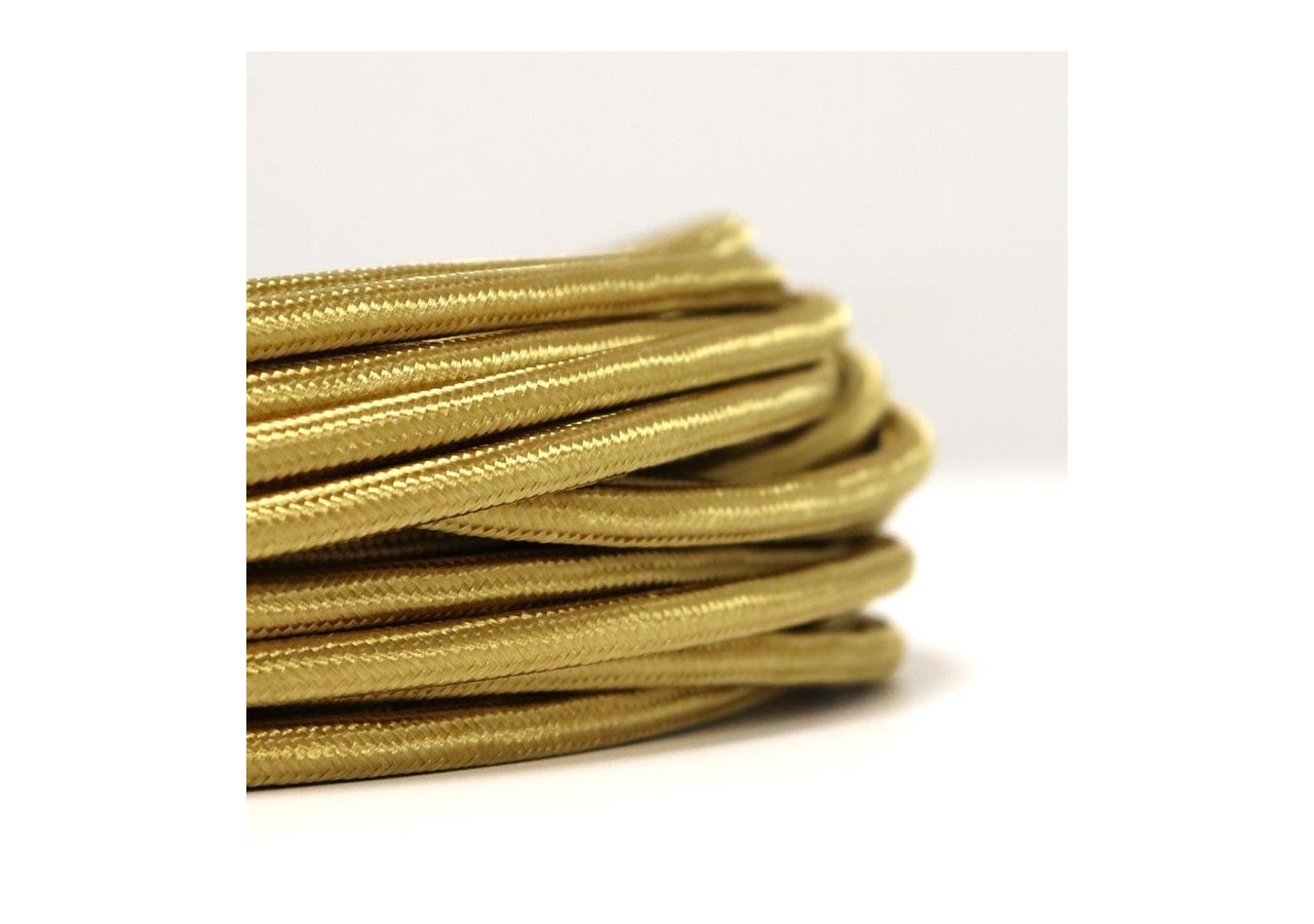 Câble électrique rond en tissu effet soie Laiton - LV001-LT - Barcelona LED