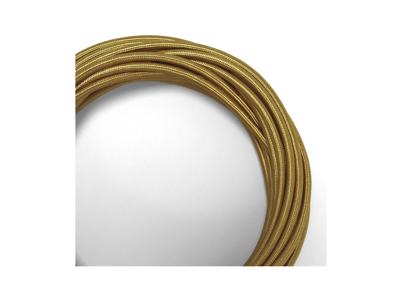 Câble électrique rond en tissu effet soie Laiton - LV001-LT - Barcelona LED