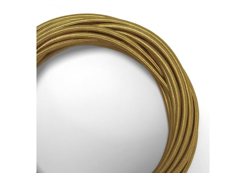 Câble électrique rond en tissu effet soie Laiton - LV001-LT - Barcelona LED