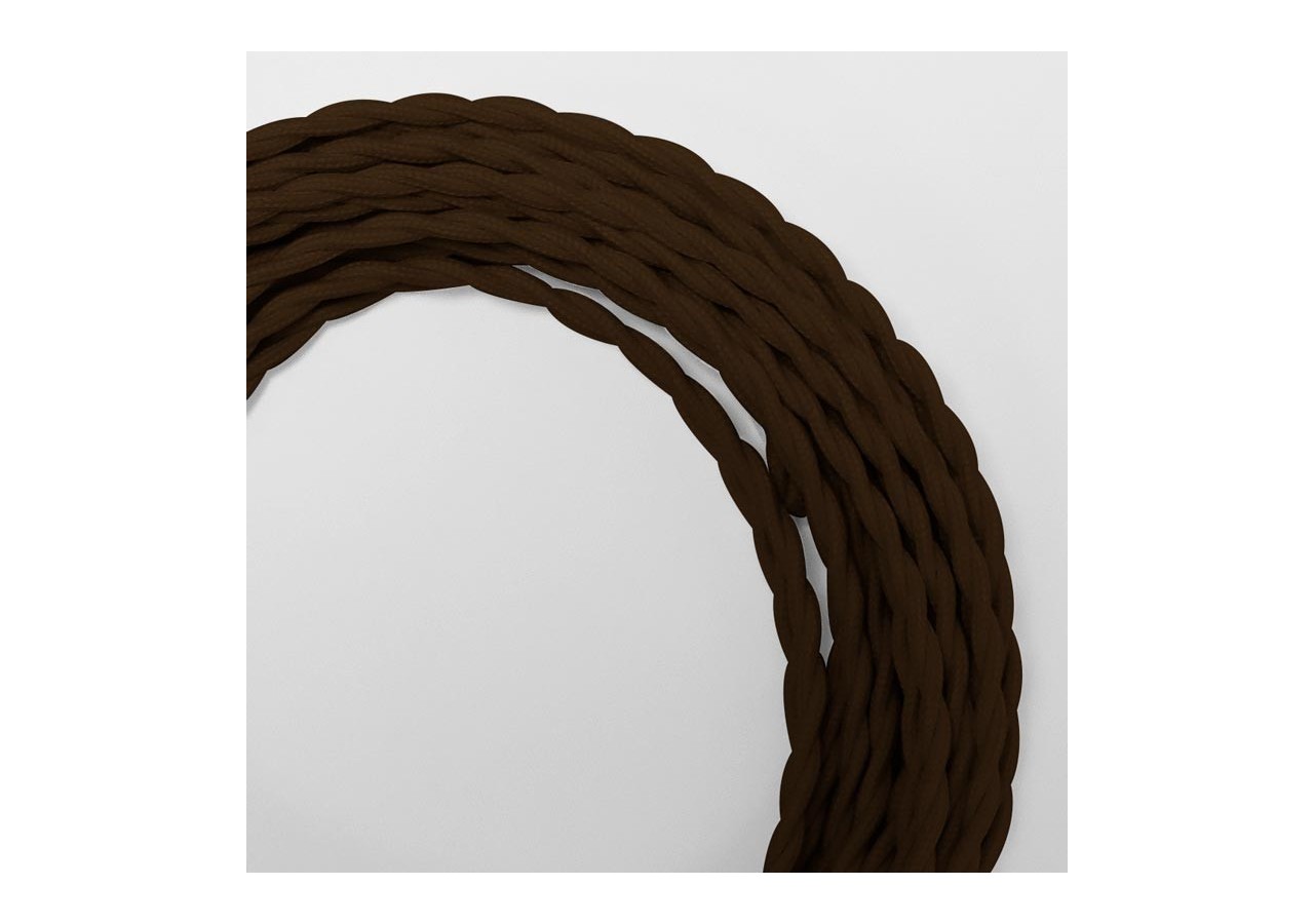 Câble électrique tressé revêtu d'un tissu à effet soie de couleur marron - LV001-M - Barcelona LED