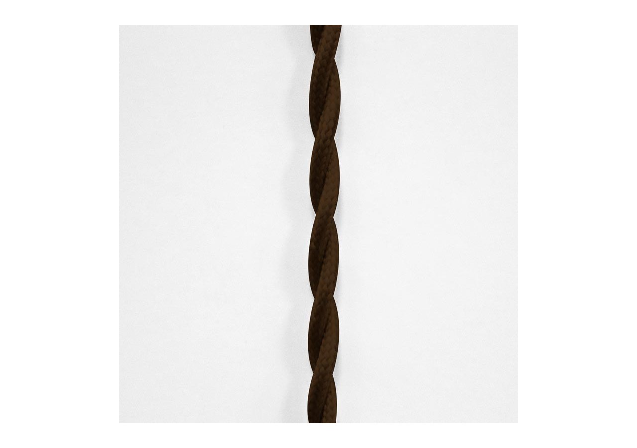 Câble électrique tressé revêtu d'un tissu à effet soie de couleur marron - LV001-M - Barcelona LED