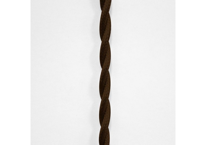 Câble électrique tressé revêtu d'un tissu à effet soie de couleur marron - LV001-M - Barcelona LED