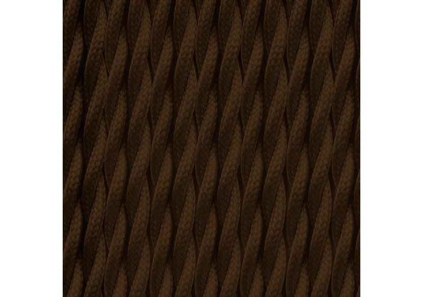 Câble électrique tressé revêtu d'un tissu à effet soie de couleur marron - LV001-M - Barcelona LED