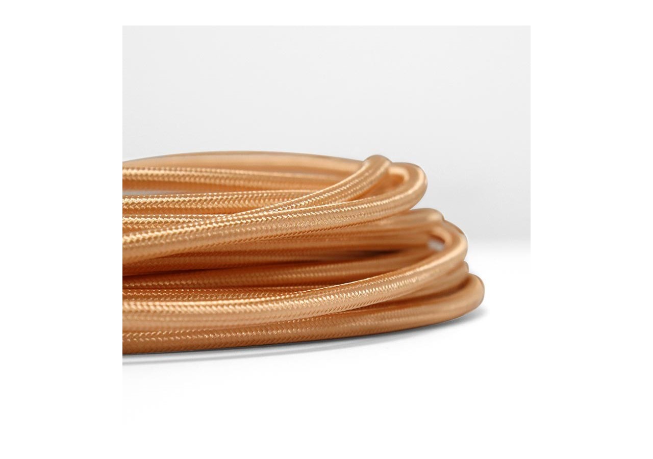 Câble électrique rond en tissu effet soie de couleur Golden rose - LV001-GR - Barcelona LED