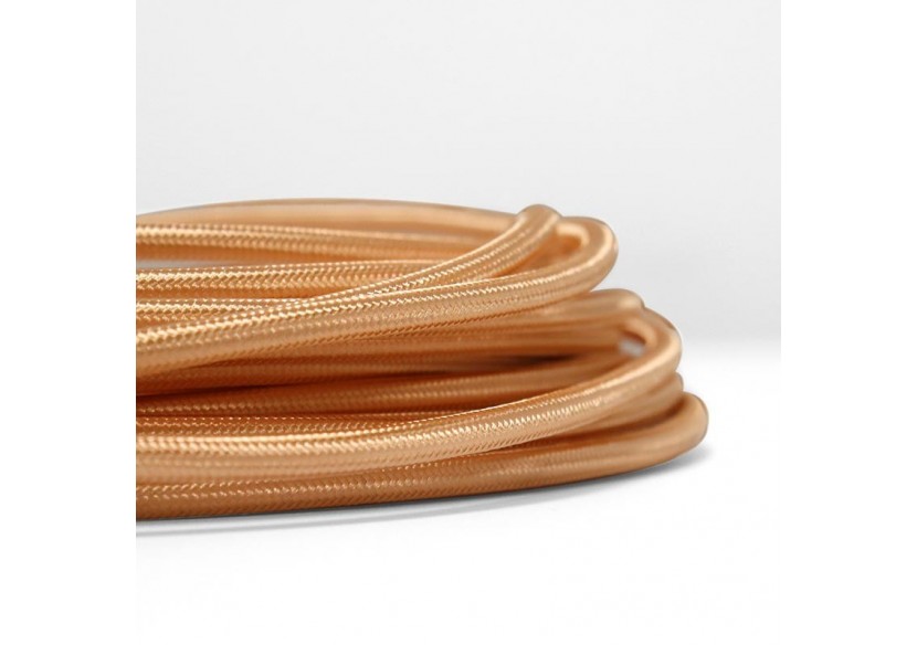Câble électrique rond en tissu effet soie de couleur Golden rose - LV001-GR - Barcelona LED