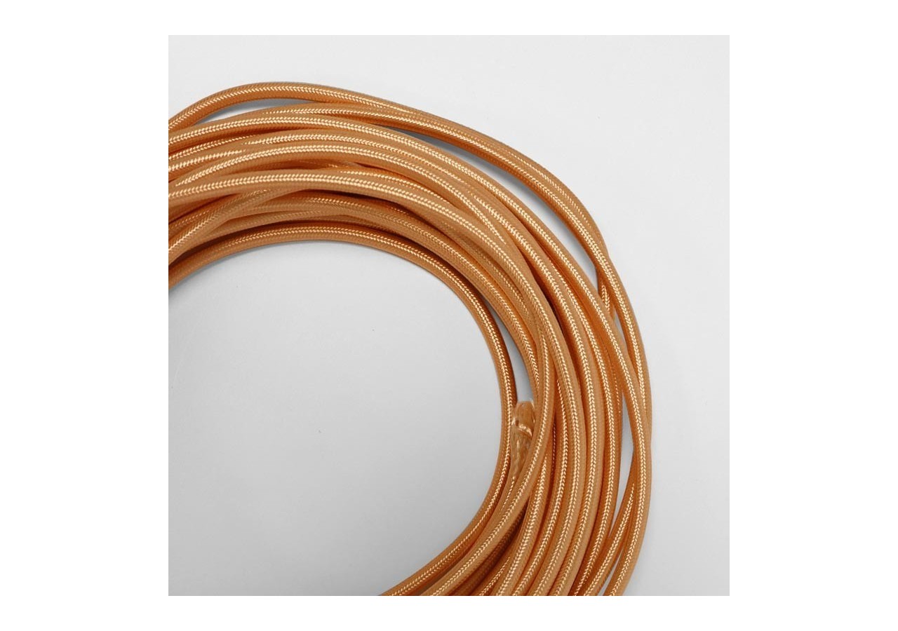 Câble électrique rond en tissu effet soie de couleur Golden rose - LV001-GR - Barcelona LED