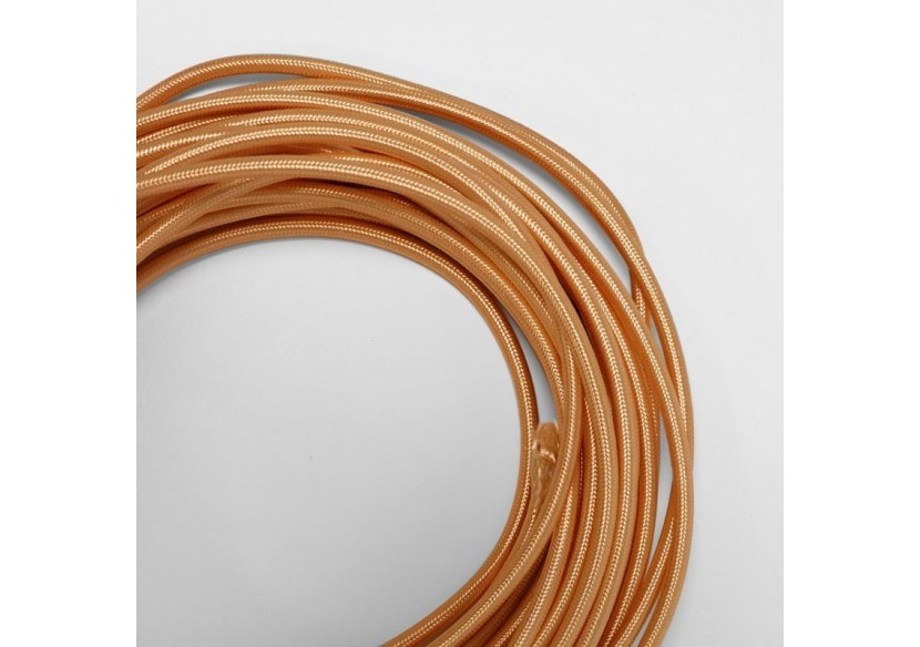 Câble électrique rond en tissu effet soie de couleur Golden rose - LV001-GR - Barcelona LED