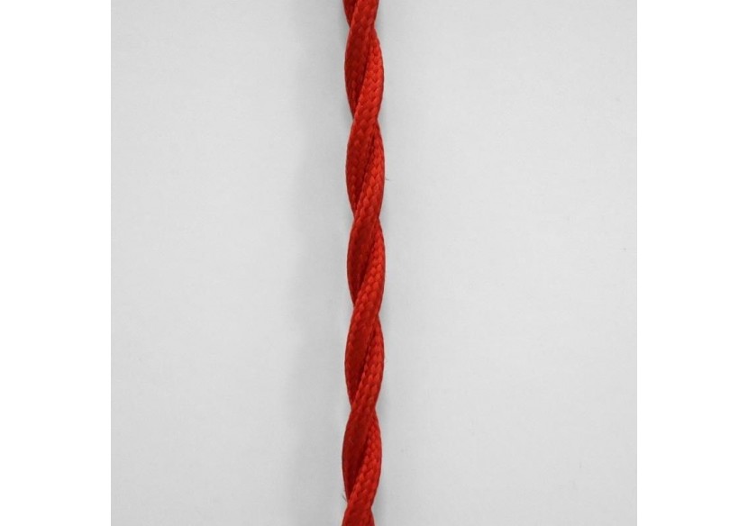 Câble électrique tressé en tissu effet soie Couleur rouge - LV001-RO - Barcelona LED